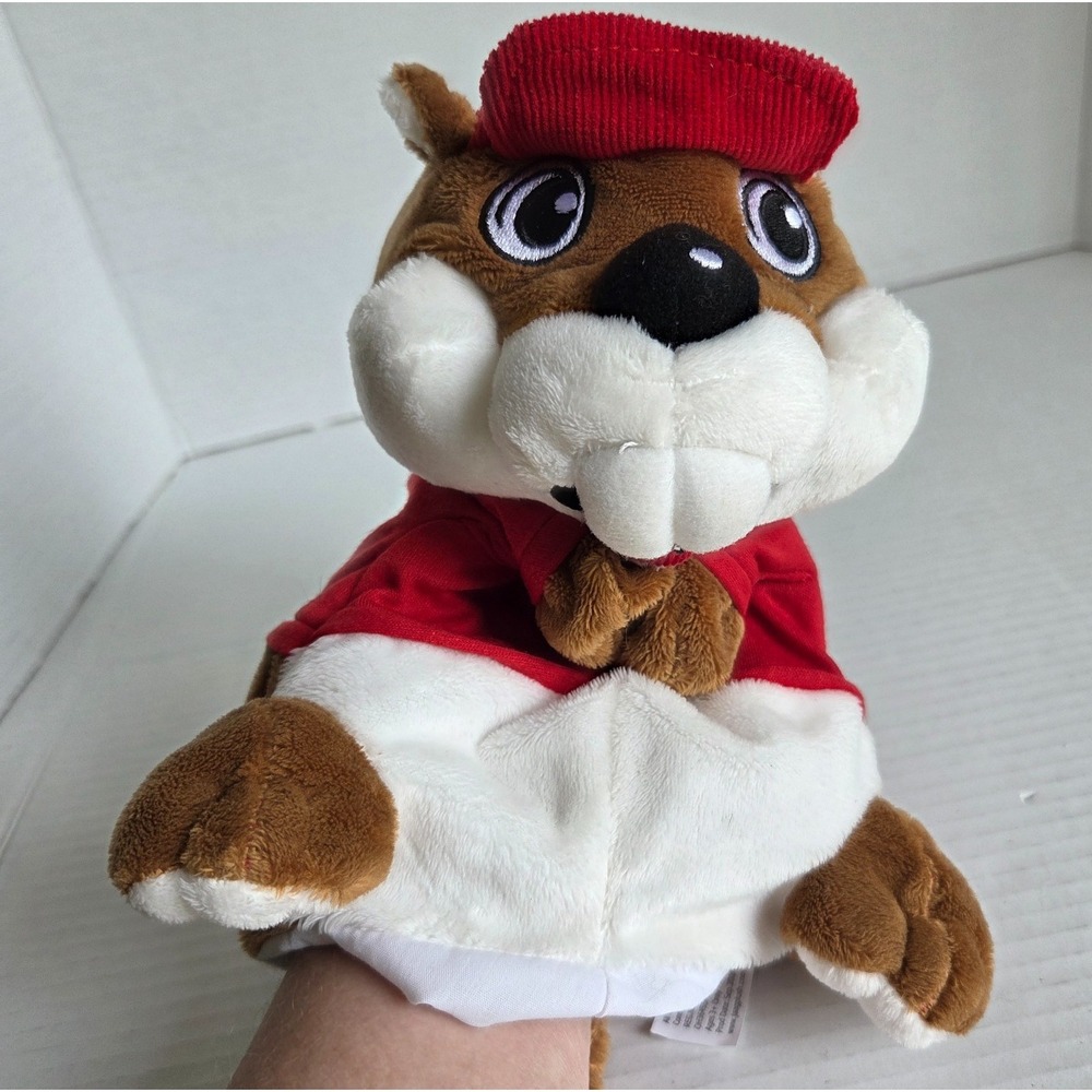 Jaag Plush Buc-ees Beaver Glove Hand Puppet Red Corduroy Hat 2020 9"